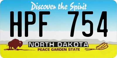ND license plate HPF754
