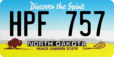 ND license plate HPF757