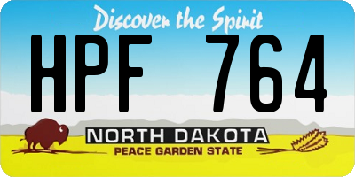 ND license plate HPF764