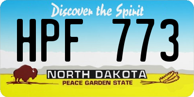 ND license plate HPF773