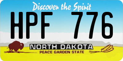 ND license plate HPF776