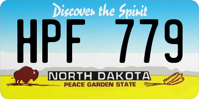 ND license plate HPF779