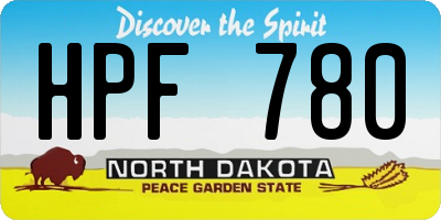 ND license plate HPF780