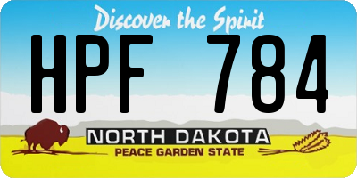 ND license plate HPF784