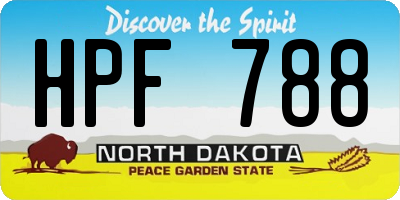 ND license plate HPF788