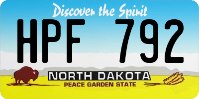 ND license plate HPF792