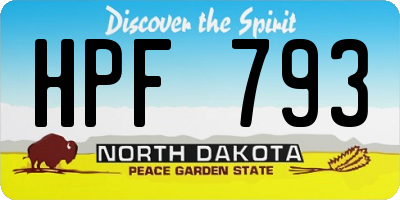 ND license plate HPF793