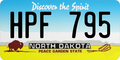 ND license plate HPF795