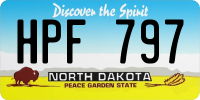 ND license plate HPF797