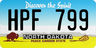 ND license plate HPF799