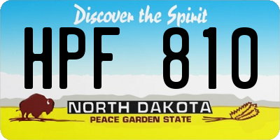 ND license plate HPF810