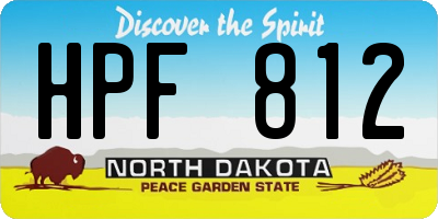 ND license plate HPF812