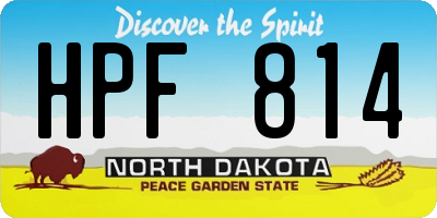 ND license plate HPF814