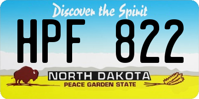 ND license plate HPF822