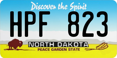 ND license plate HPF823