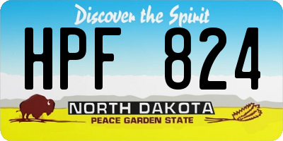 ND license plate HPF824