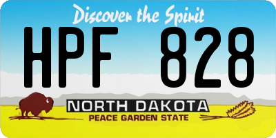 ND license plate HPF828