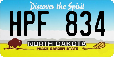 ND license plate HPF834