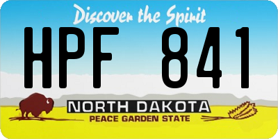 ND license plate HPF841