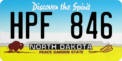ND license plate HPF846