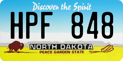 ND license plate HPF848