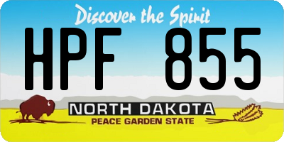 ND license plate HPF855