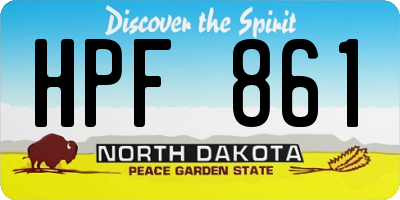 ND license plate HPF861