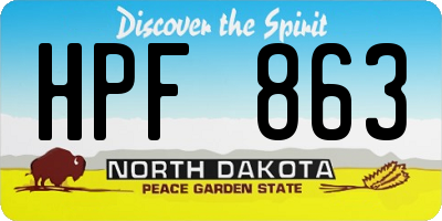 ND license plate HPF863