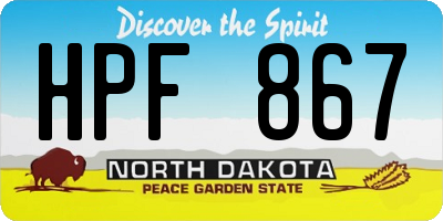 ND license plate HPF867