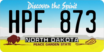 ND license plate HPF873