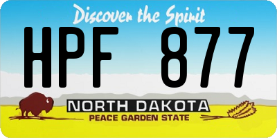 ND license plate HPF877
