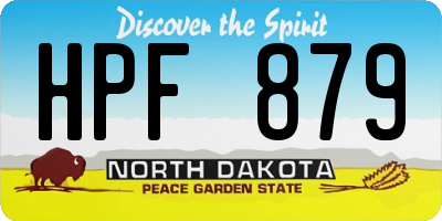 ND license plate HPF879