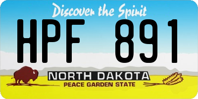 ND license plate HPF891