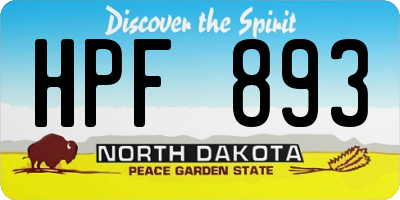 ND license plate HPF893
