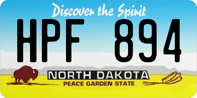 ND license plate HPF894