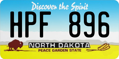 ND license plate HPF896