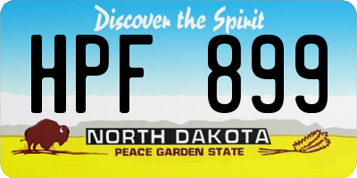 ND license plate HPF899