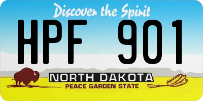 ND license plate HPF901