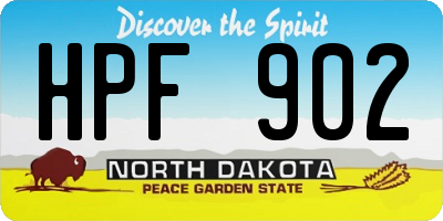 ND license plate HPF902