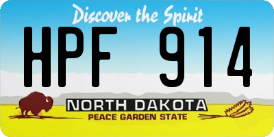 ND license plate HPF914