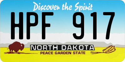 ND license plate HPF917