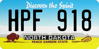 ND license plate HPF918