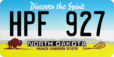 ND license plate HPF927