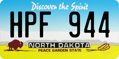 ND license plate HPF944