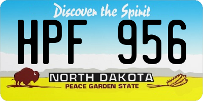 ND license plate HPF956