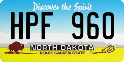 ND license plate HPF960