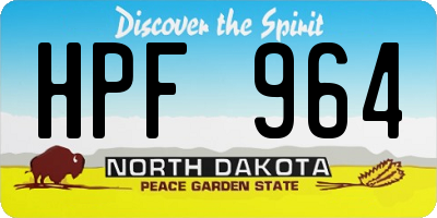 ND license plate HPF964