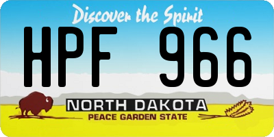 ND license plate HPF966