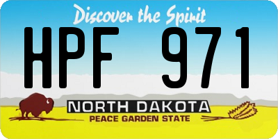 ND license plate HPF971