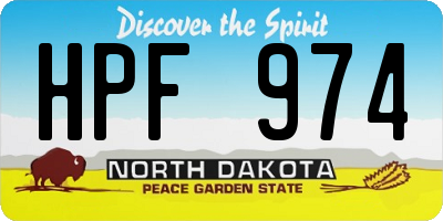 ND license plate HPF974